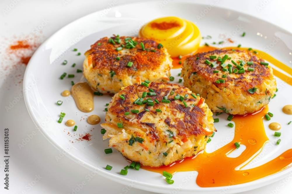 Artisanal Crab Cakes with Fresh Chives and Sabayon