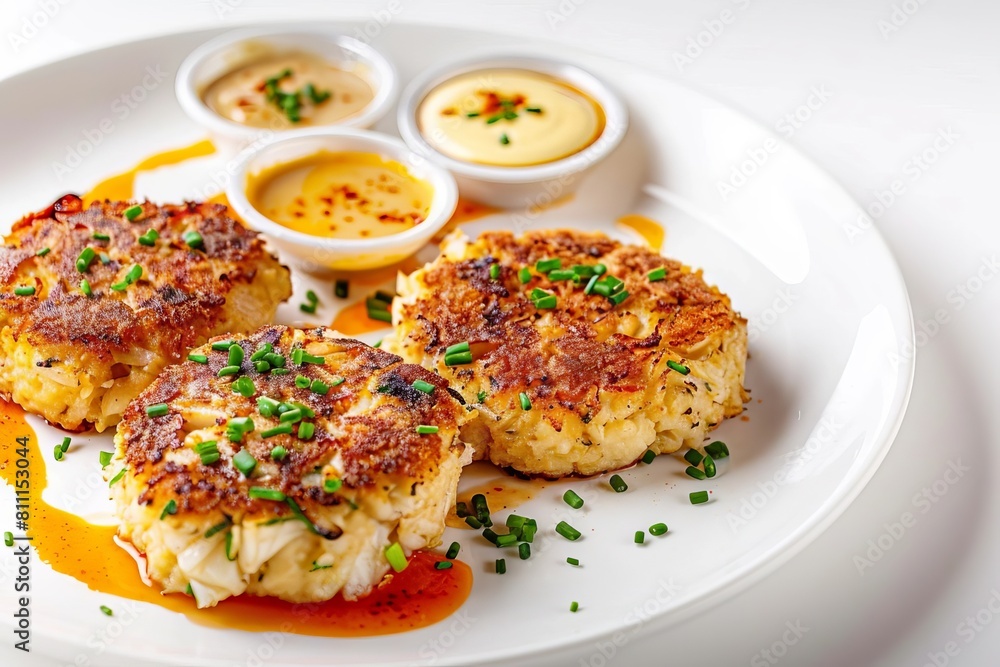Gourmet Crab Cakes with Aromatic Vegetables and Cayenne Pepper