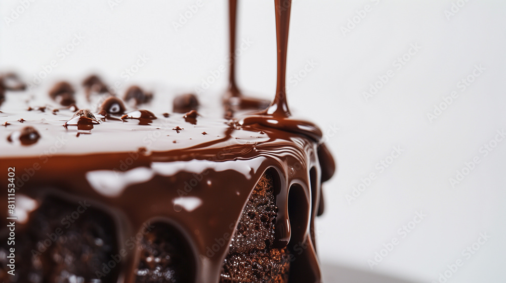Obraz premium Elegant Dark Chocolate Cake with Dripping Ganache