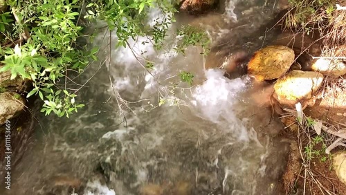 Río Majaceite fluyendo a través del bosque en las montañas de los Pueblos Blancos de El Bosque y Benamahoma (Sierra de Grazalema, Cádiz) photo