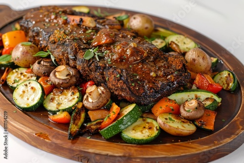 Scrumptious 8 Spiced Pot Roast with Roasted Vegetables and Golden Garlic Fingerling Potatoes