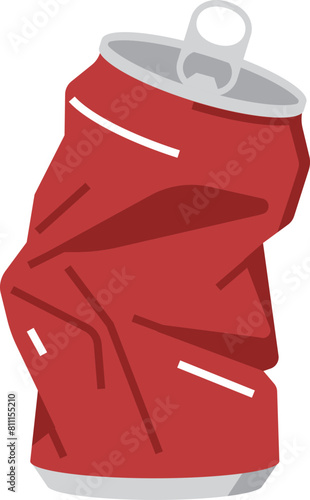 Broken can, Crushed Drink or beer can Illustration