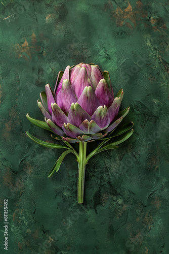 Artichoke on textured background