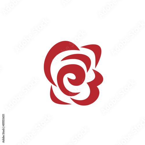 Red rose flower logo design