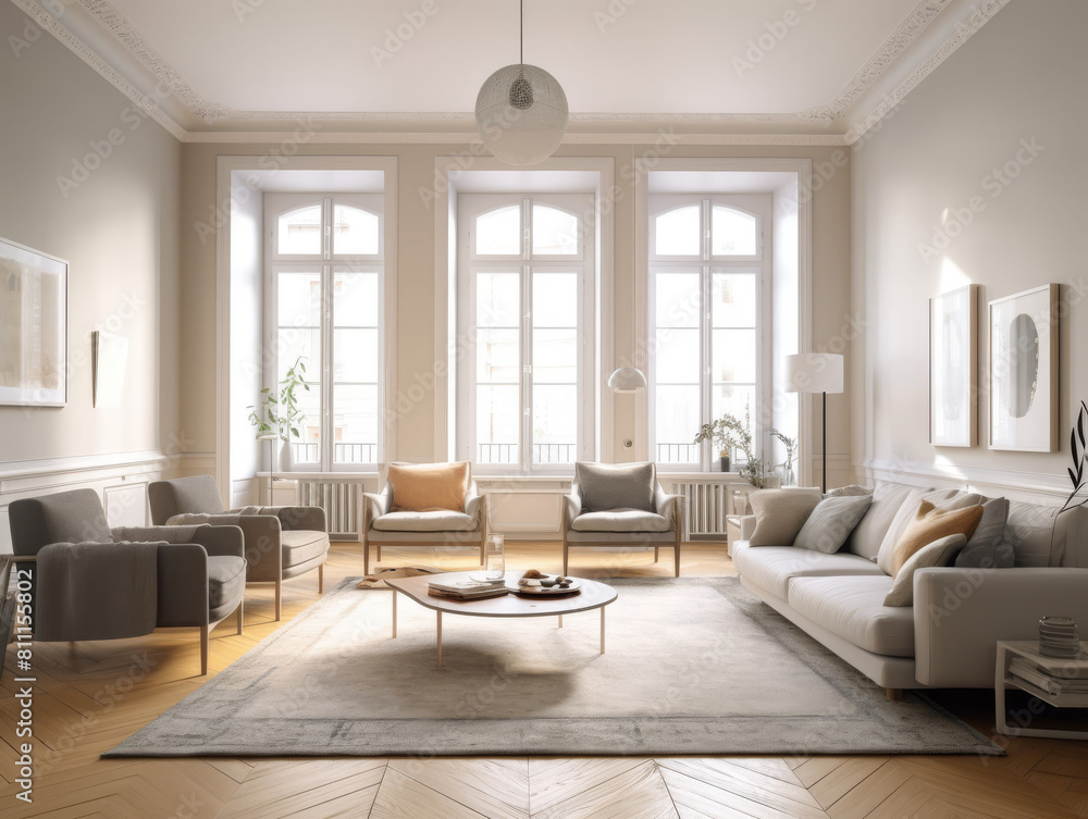 Realistic photo of interior living room Realistic photo of interior living room