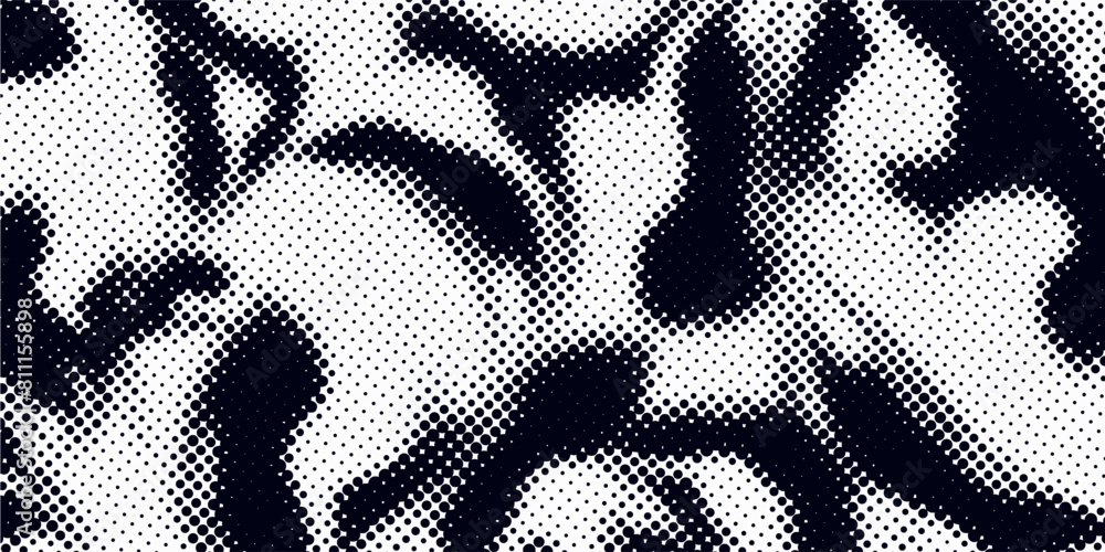 Fototapeta premium Halftone dots white and blue color pattern gradient grunge texture background.