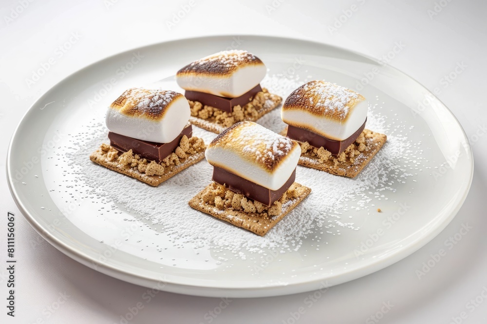 Elegant Presentation of 60's Indoor S'Mores with Homemade Graham Crackers Elegant Presentation of 60's Indoor S'Mores with Homemade Graham Crackers