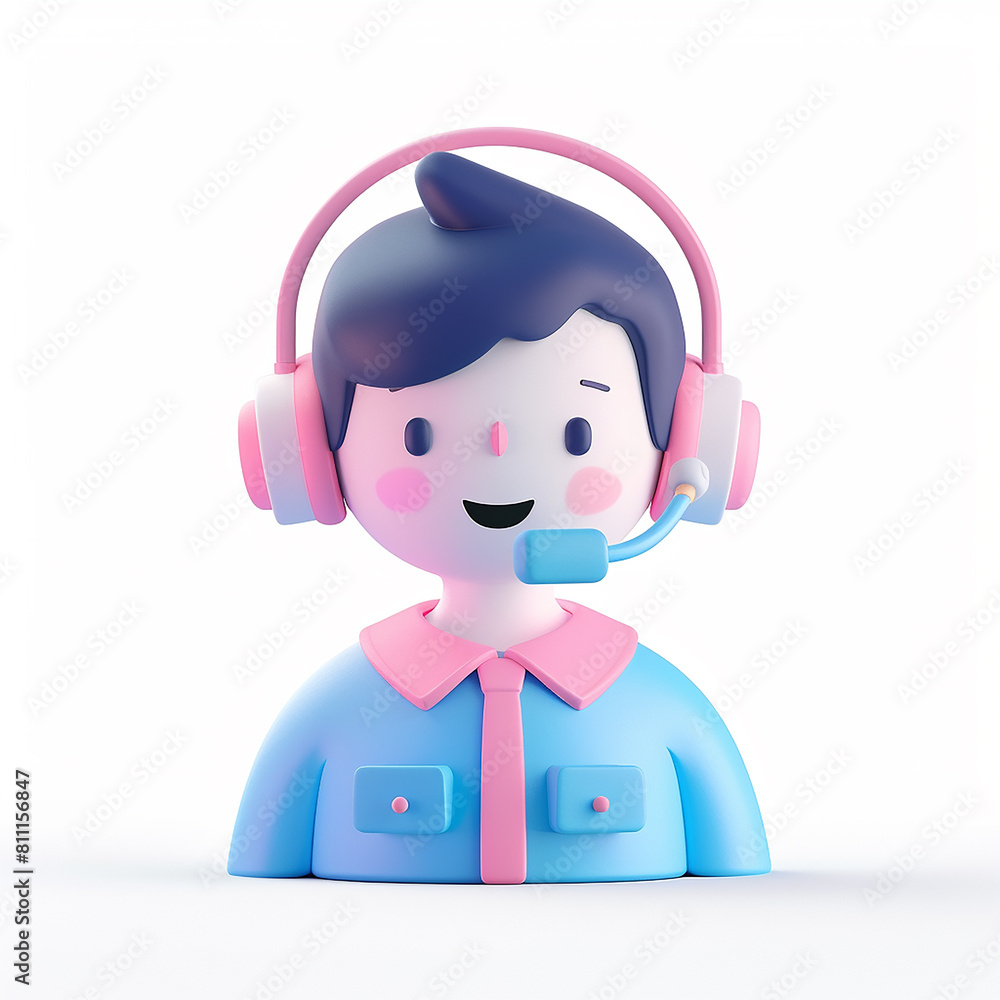 3d person with headphones