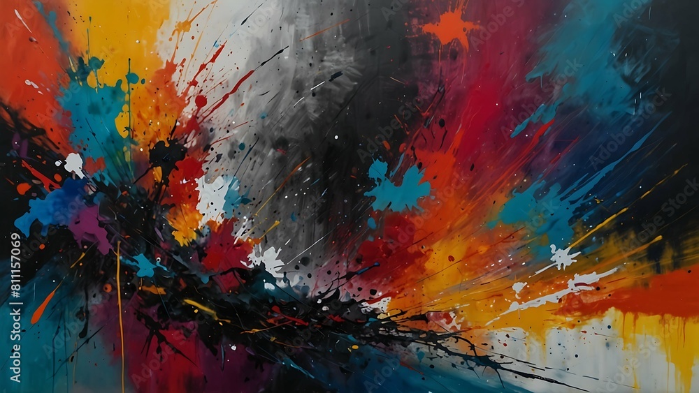 A vibrant and chaotic abstract painting A vibrant and chaotic abstract painting