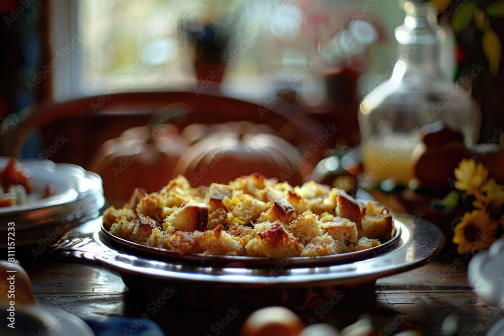 A plate of food on a wooden table, suitable for various food-related concepts A plate of food on a wooden table, suitable for various food-related concepts