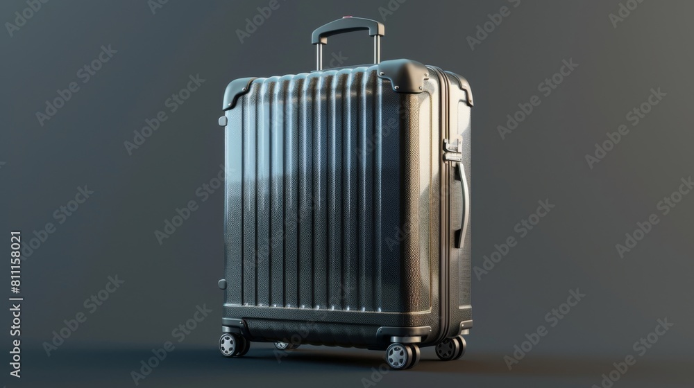 3D realistic image of a suitcase, clean lighting, isolated on background 3D realistic image of a suitcase, clean lighting, isolated on background