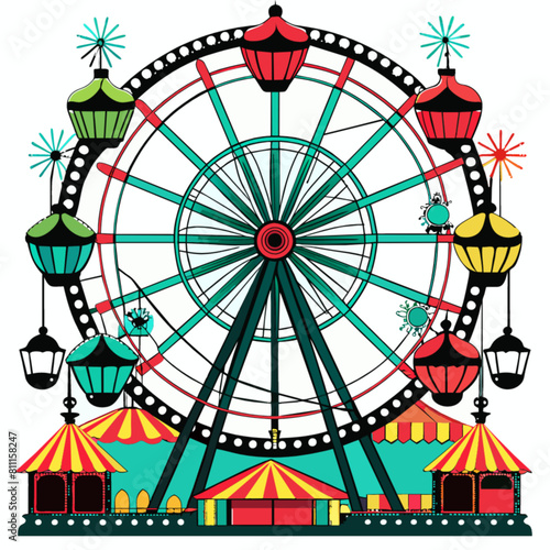 ferris wheel on a white background