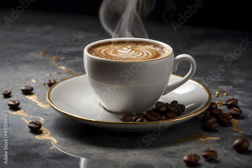 A cup of coffee with an isolated background