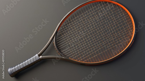 3D realistic image of a tennis racket, clean lighting, isolated on background © G.Go