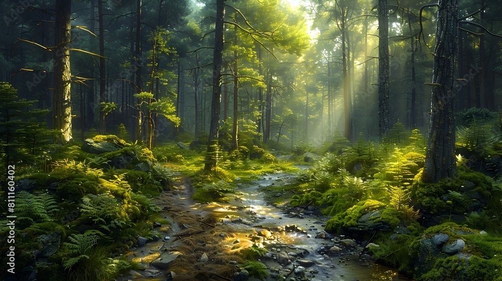 Timeless Beauty of a Verdant Forest Path Unveiling Natures Grandeur