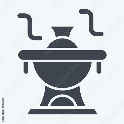 Icon Hot Pot. related to Seafood symbol. glyph style. simple design illustration