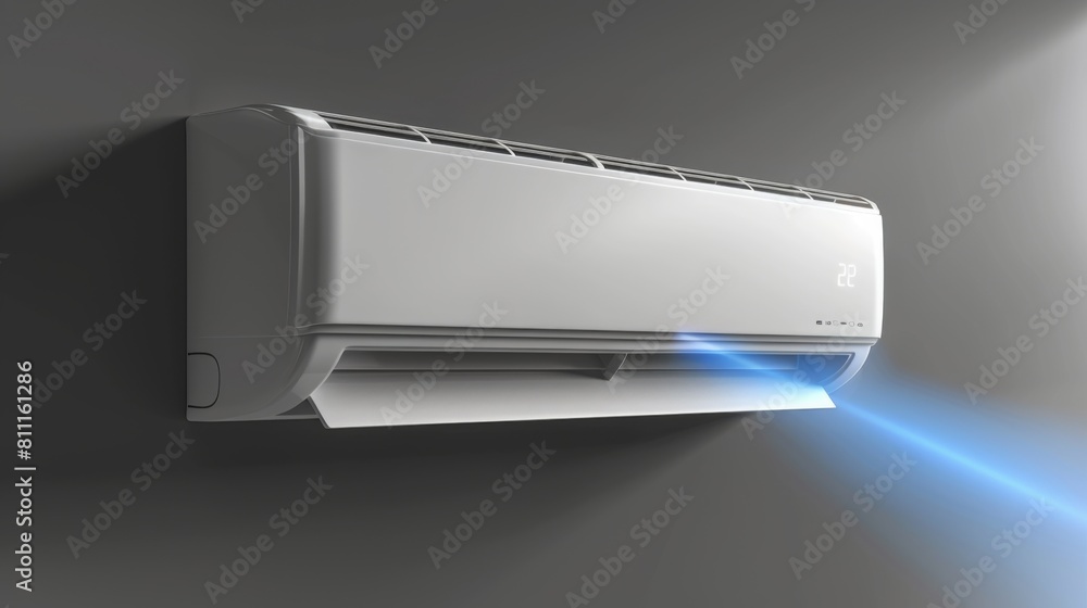 3D realistic image of an air conditioner, clean lighting, isolated on background 3D realistic image of an air conditioner, clean lighting, isolated on background