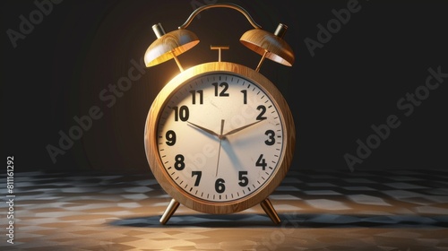 Wallpaper Mural 3D realistic image of an alarm clock, clean lighting, isolated on background Torontodigital.ca