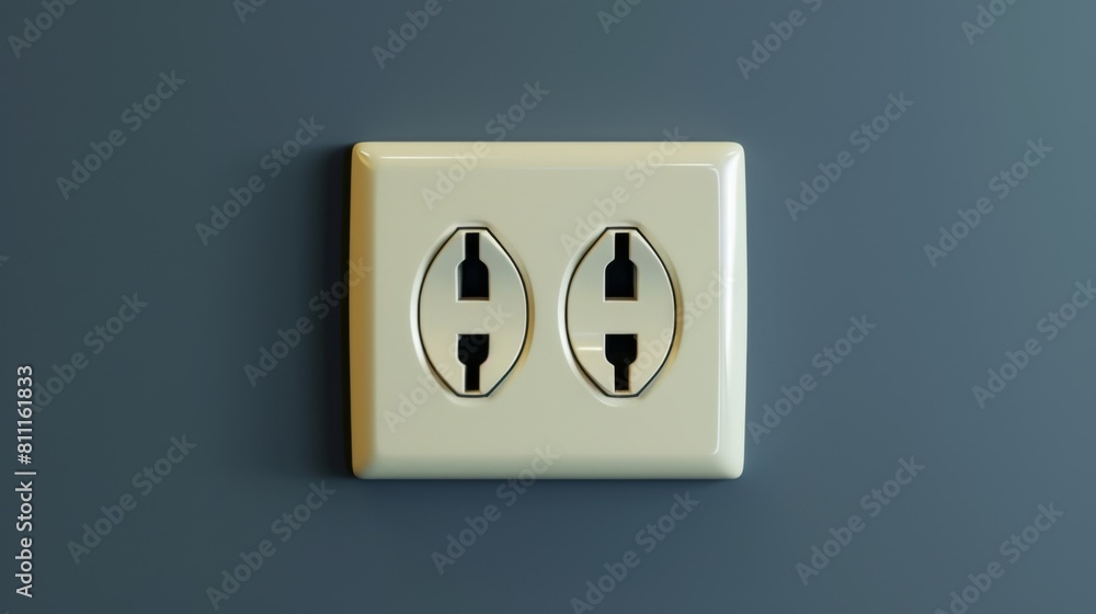 3D realistic image of an electrical outlet, clean lighting, isolated on background 3D realistic image of an electrical outlet, clean lighting, isolated on background