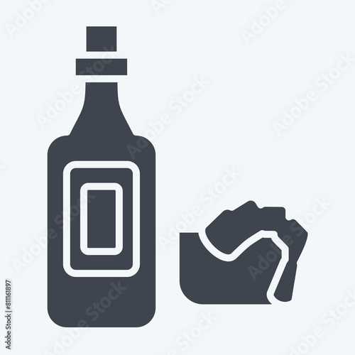 Icon Seafood Sauce. related to Seafood symbol. glyph style. simple design illustration