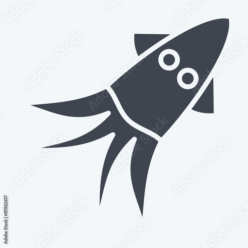 Icon Squid. related to Seafood symbol. glyph style. simple design illustration