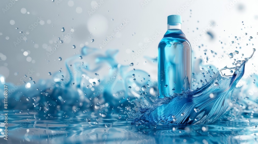 3D realistic image of cleaning fluid, clean lighting, isolated on background 3D realistic image of cleaning fluid, clean lighting, isolated on background