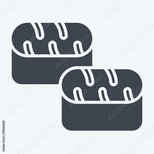 Icon Sushi Tuna. related to Seafood symbol. glyph style. simple design illustration