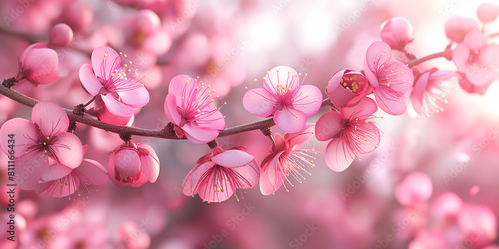 Blooming branch, pink blossom in spring Blooming branch, pink blossom in spring