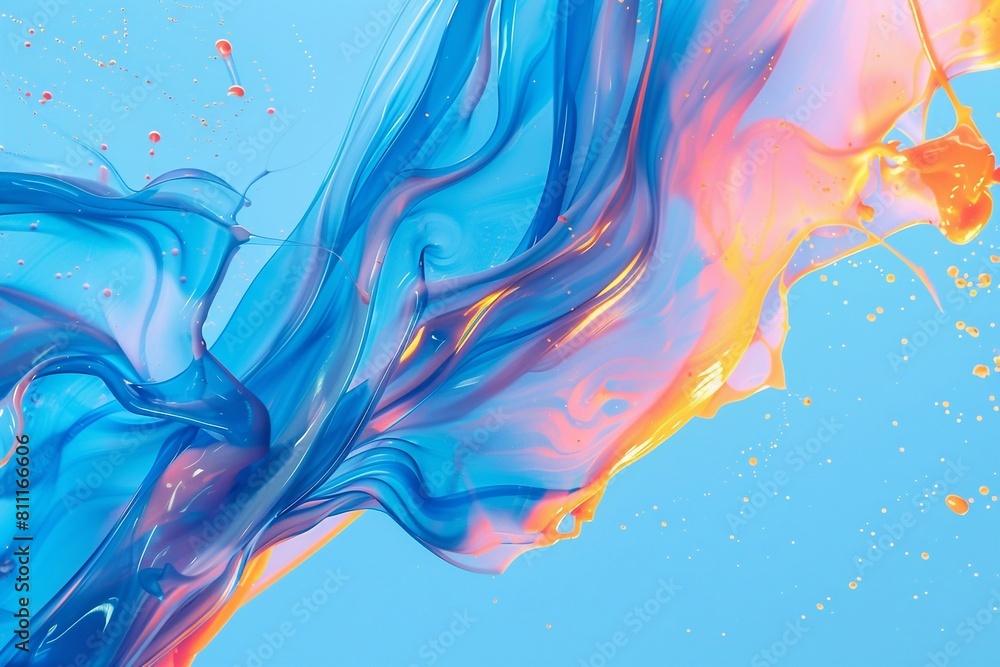 Fototapeta premium blue modern dynamic abstract fluid banner background