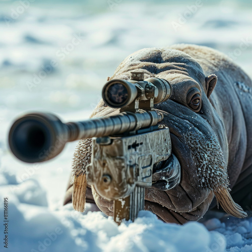  Armed Walrus in Snowscape photo