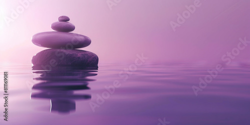 Mindfulness Space  Clean Background with Soft Lavender Tone  Ideal for Meditation and Mental Well-being.