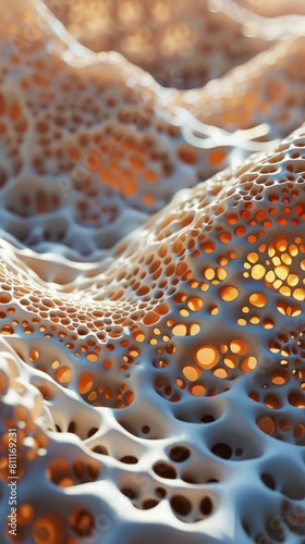 Human skin at the microscopic level, highlighting the complex barrier and cellular structure