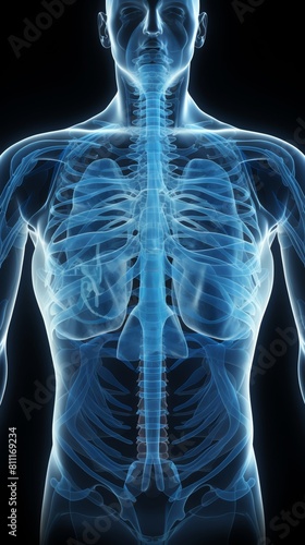 Innovative Xray image of the human chest.