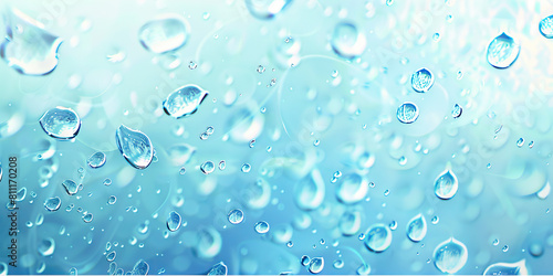 Clean Water Droplets  Background with Light Blue and Aqua Colors  Conveying Purity and Hydration