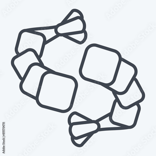 Icon Shrimp. related to Seafood symbol. line style. simple design illustration