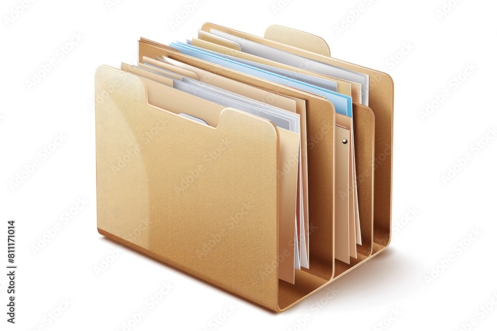 Neatly arranged stack of office folders, ideal for business concepts Neatly arranged stack of office folders, ideal for business concepts