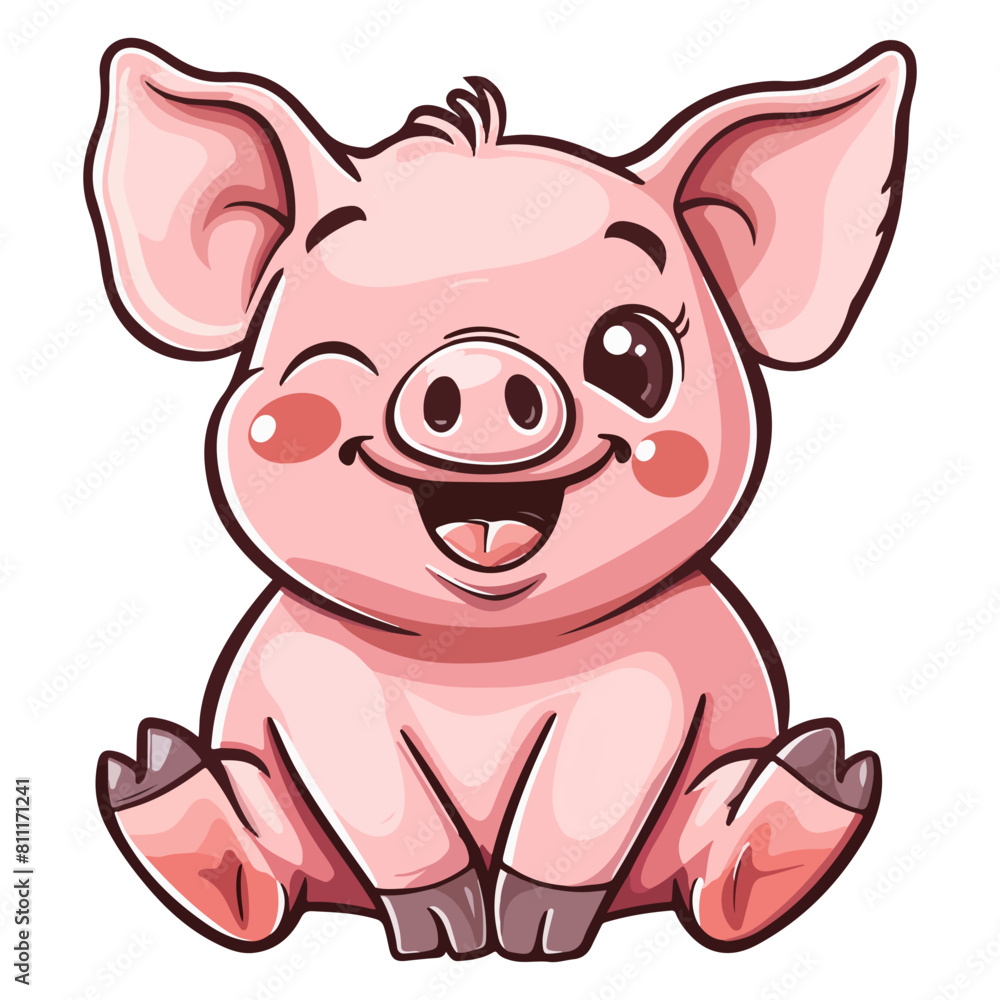 Fototapeta premium happy piglet illustration