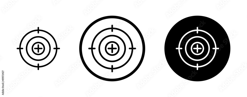 Stockvector Bullseye pointer line icon set. Sniper accuracy symbol ...