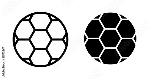 Football line icon set. Soccer sport ball icon. Simple soccerball sign suitable for apps and websites UI designs. photo