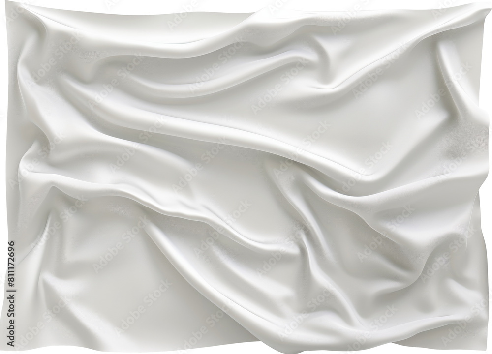 An exquisite piece of white satin cloth isolated. An exquisite piece of white satin cloth isolated.