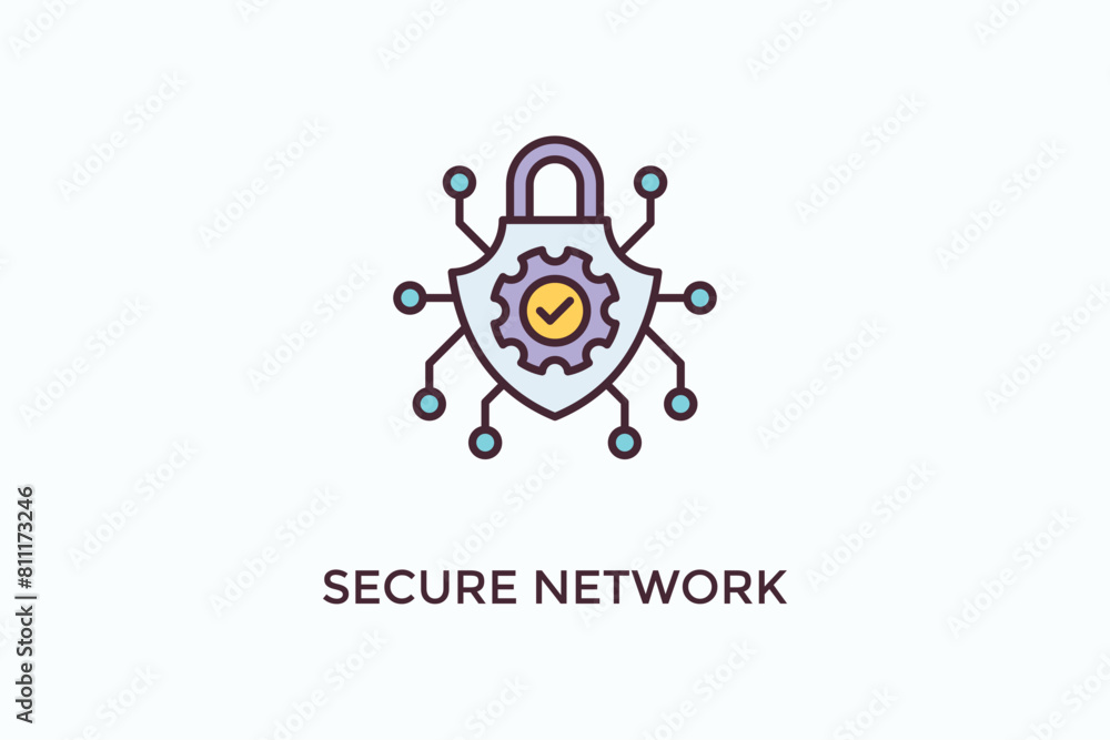 Secure Network Vector Icon Or Logo Illustration Secure Network Vector Icon Or Logo Illustration
