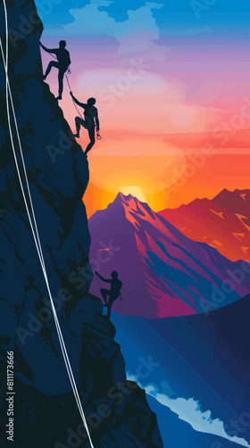 climber on the top of the mountain