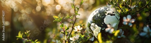 Globe Nestled within a Lush...