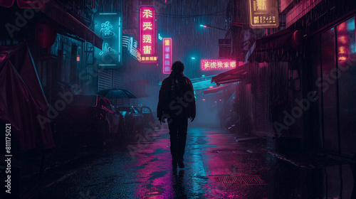 silhouette of a person walking in an empty road