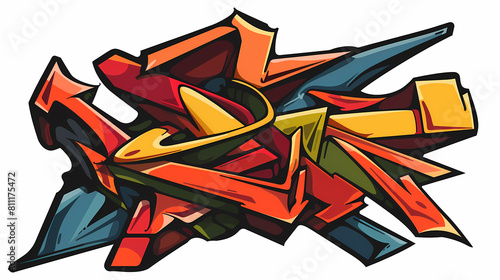 Abstract Graffiti Art with Vivid Colors and Dynamic Shapes Contemporary Urban Artwork in Bold Colors and Fluid Lines Expressionist Street Art with Red, Yellow, and Blue Splatters