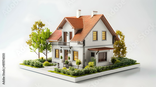 Mortgage Advisor Assisting Home Buyers with Tips and Loan Options in Isometric 3D Business Illustration Scene © Gohgah