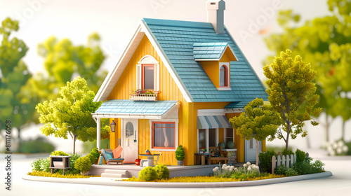 Professional Mortgage Advisor Providing Home Buying Tips with 3D Business Illustration   Isometric Scene of Loan Guidance and Financing Process