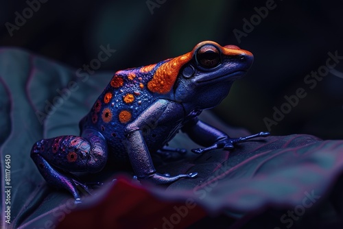 Enigmatic Macro Shot: Poison Dart Frogs in Vivid Darkness photo