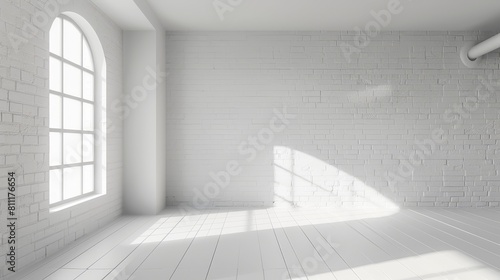 3D White Interior Background 