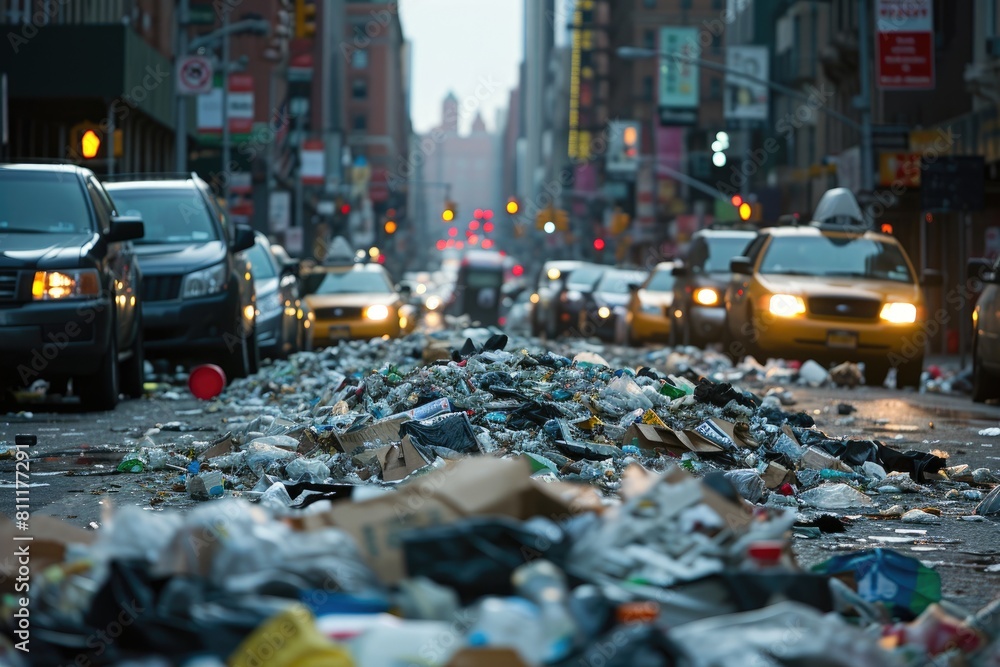 Metropolis Mess: Garbage Overflow in NYC Streets Metropolis Mess: Garbage Overflow in NYC Streets